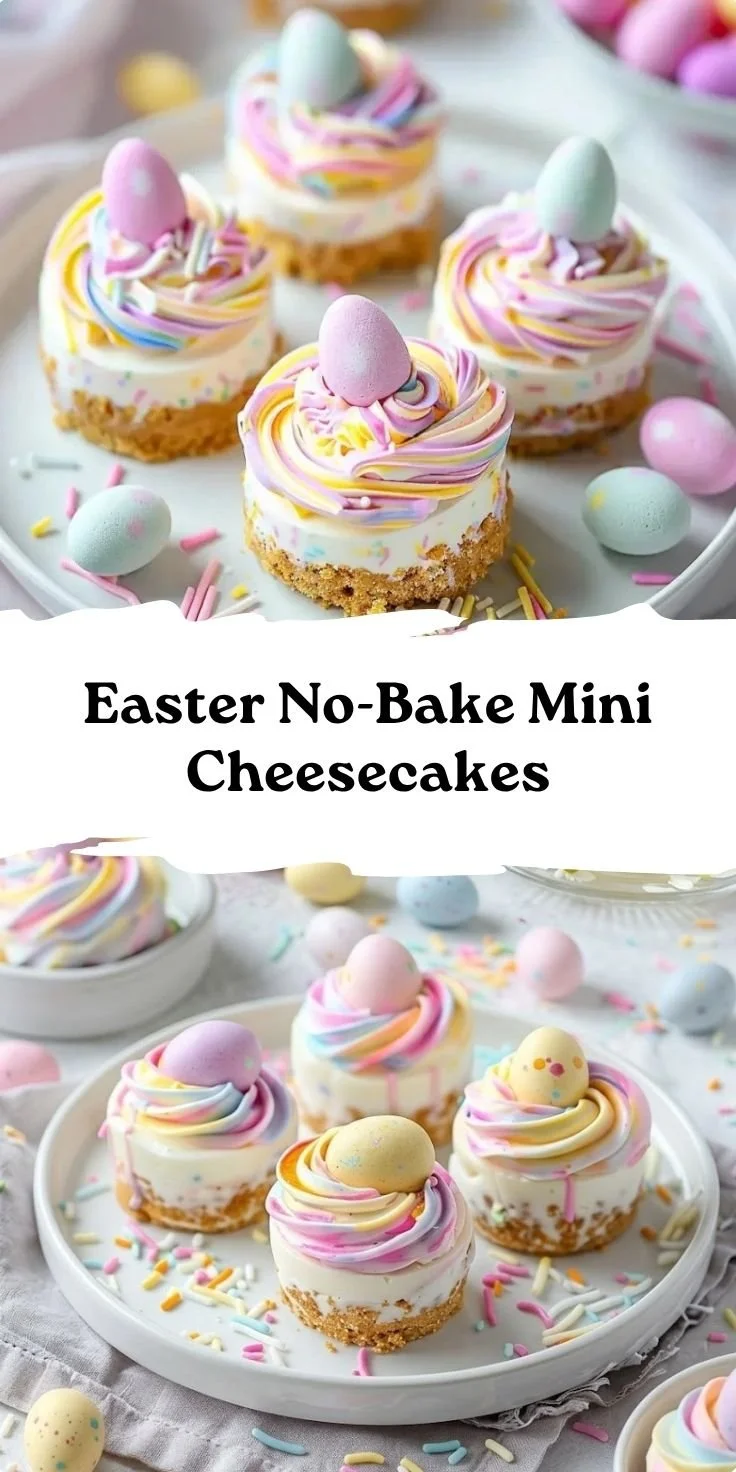 Easter No-Bake Mini Cheesecakes