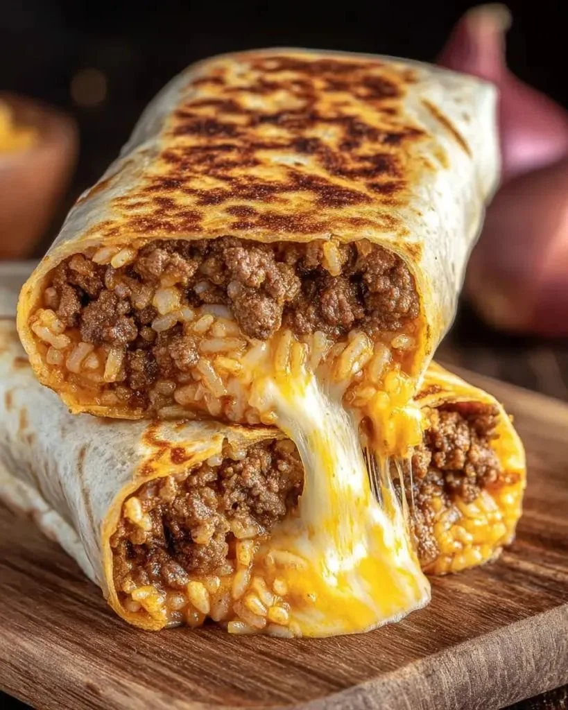 Delicious grilled cheese burrito filled with melted cheese and wrapped in a crispy tortilla
