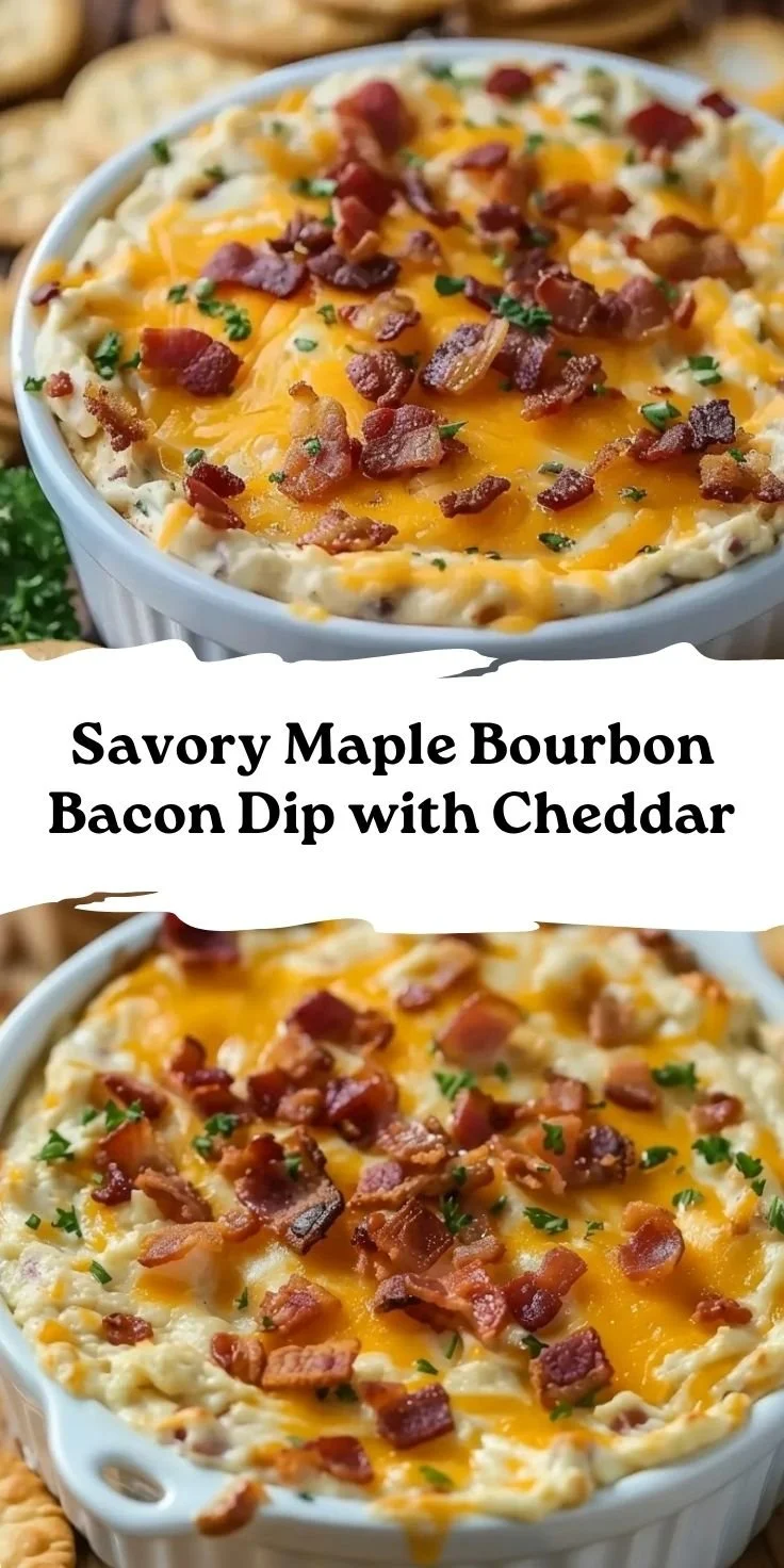 Savory Maple Bourbon Bacon Dip with Cheddar