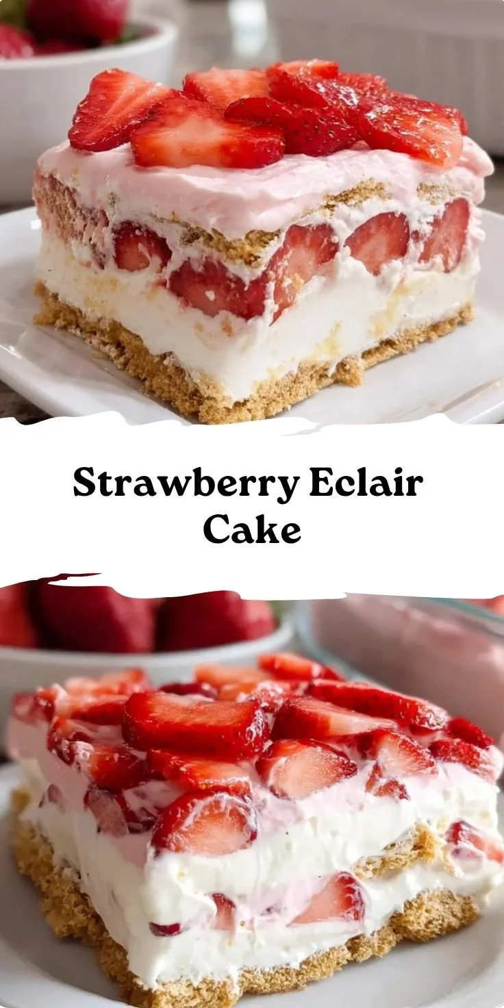 Strawberry Eclair Cake