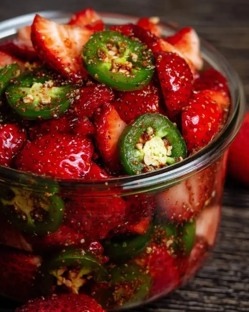 Delicious Strawberry Jalapeño Cowboy dish with vibrant colors and unique flavors.