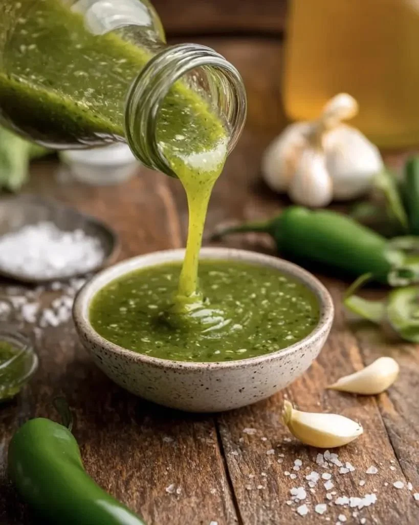 Zesty Homemade Jalapeño Lime Hot Sauce in a glass jar with fresh ingredients