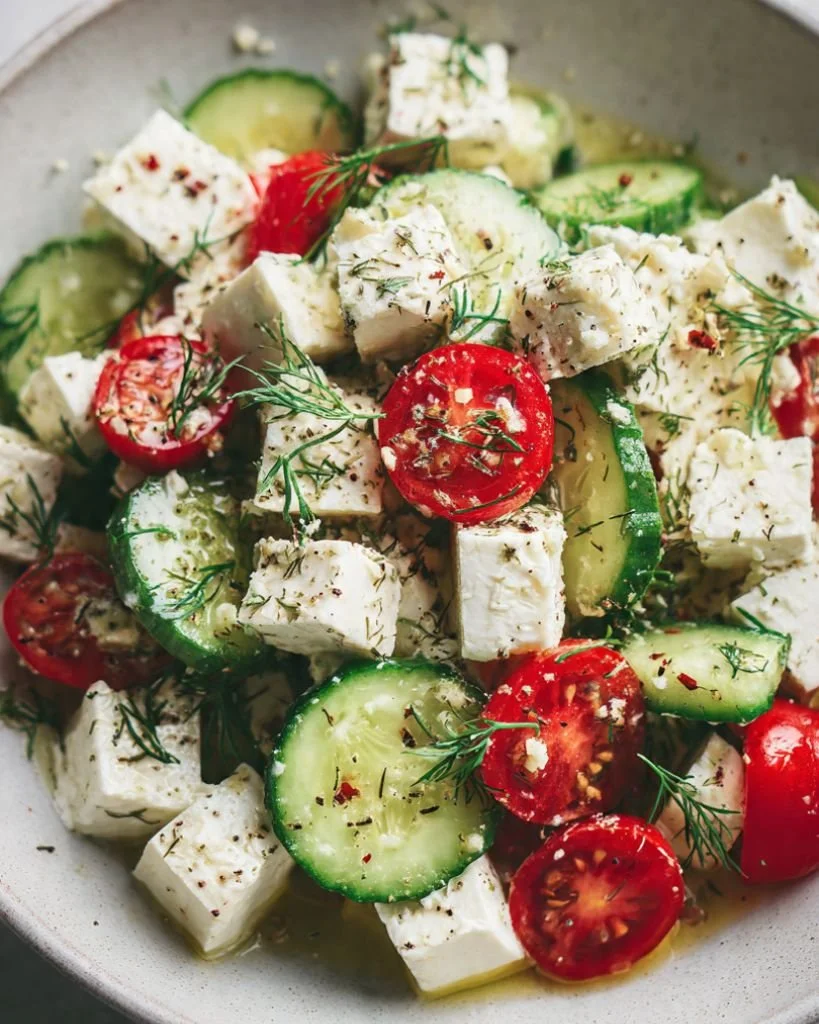 Beet Feta Salad with Cucumber and Dill