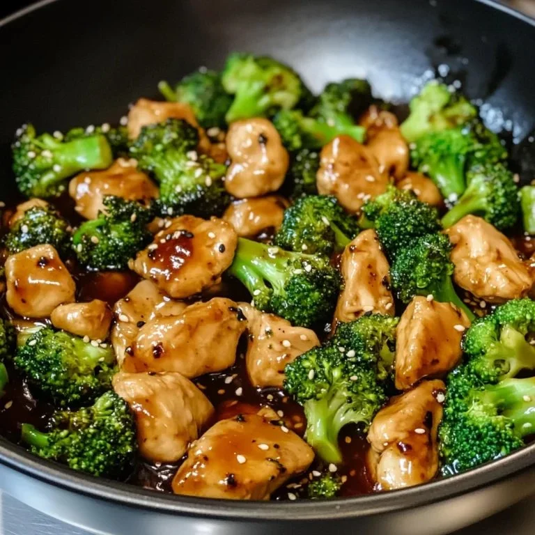 Delicious Chicken and Broccoli Recipe served on a plate.