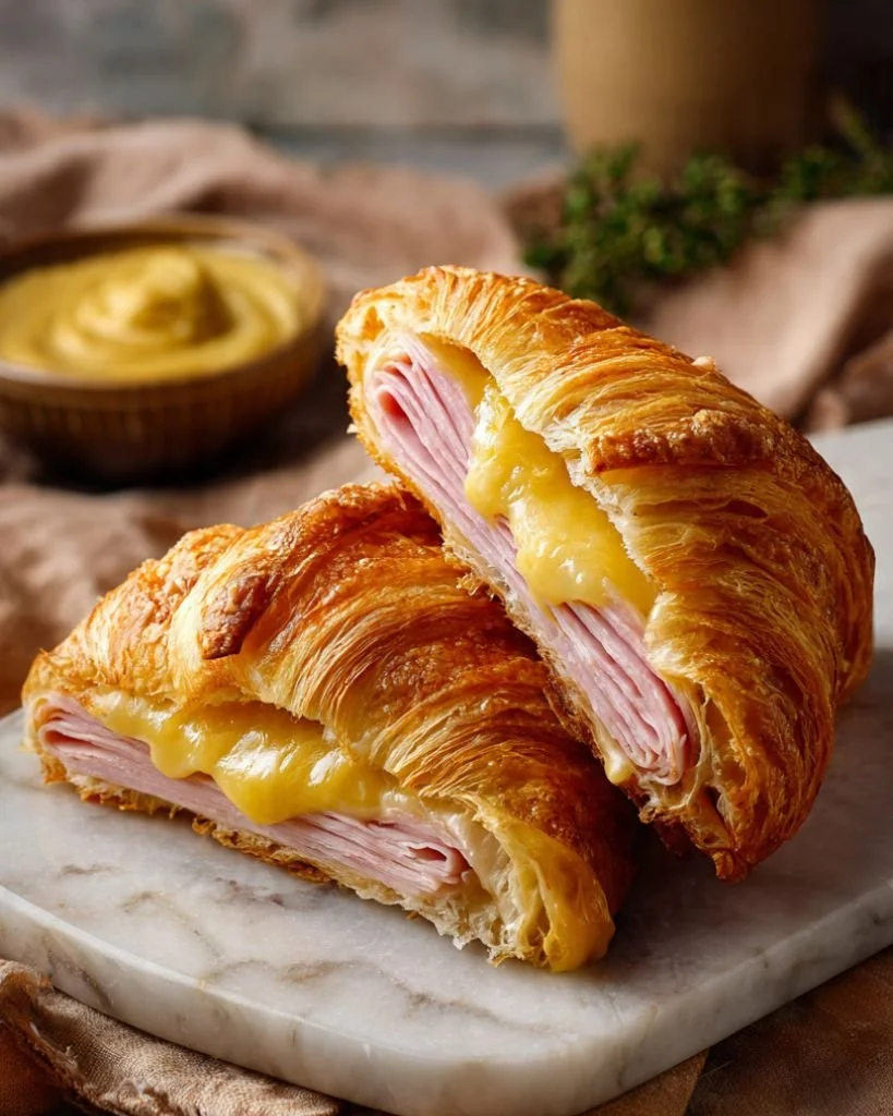 Sourdough Ham & Cheese Croissants