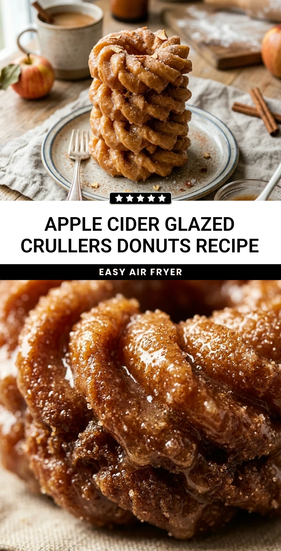 Apple Cider Glazed Crullers Donuts Recipe